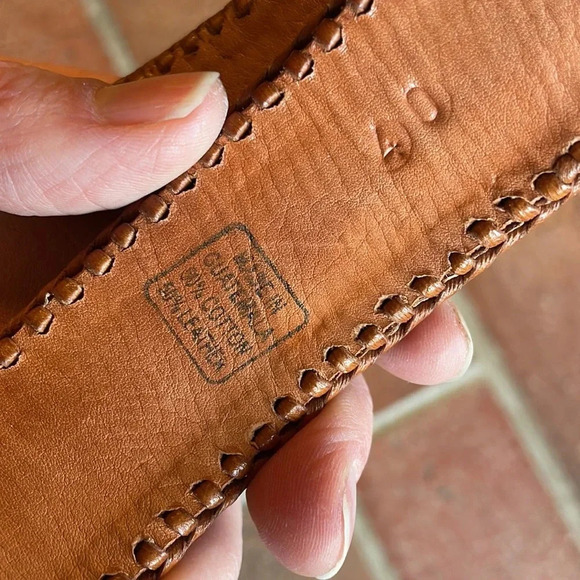 Teal Western Leather Belt - Picture 3 of 5